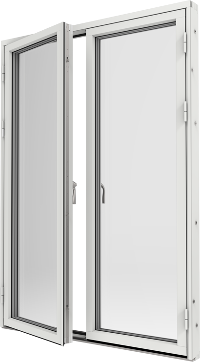 Original Alu 100 och Precision, Altanpardörr helglasad utsida öppen