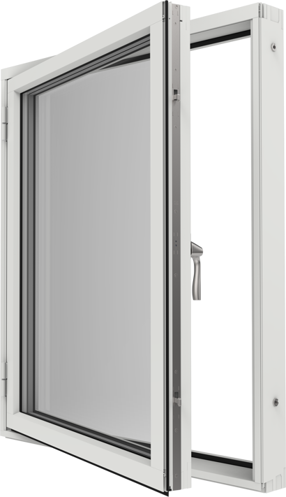 Original Alu 100 och Precision, Sidhängt fönster utsida öppet