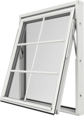 Original Trä 100, Vridfönster utsida öppen smal spröjs SP2,1